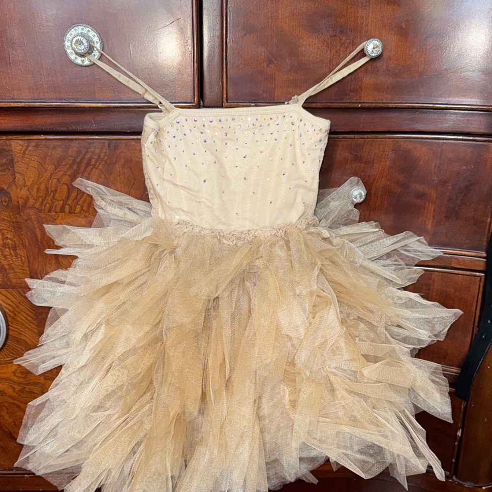 Ooh! La, La! Couture Gold Tulle Party Dress for Girls